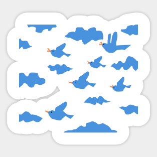 ฺBLUE BIRDS AND CLOUDS Sticker